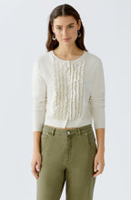 Off White Ruffled Cardigan