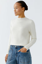 Off White Ruffled Edge Fine Knit Jumper