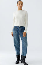 Off White Ruffled Edge Fine Knit Jumper
