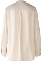 Off White Satin Long Line Blouse