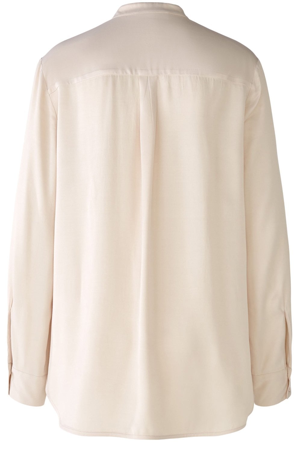 Off White Satin Long Line Blouse