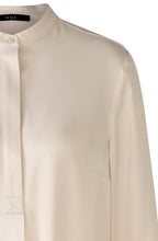 Off White Satin Long Line Blouse