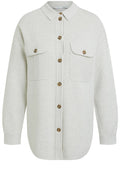 Off White Shirt Style Knitted Cardigan