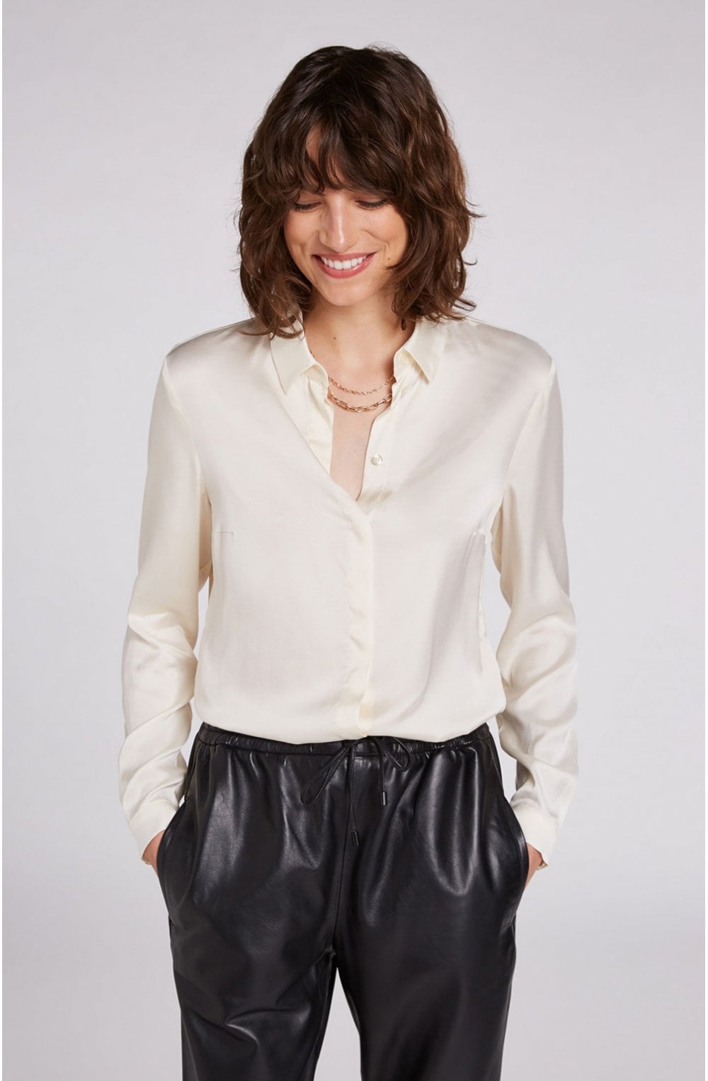 Off White Silky Blouse