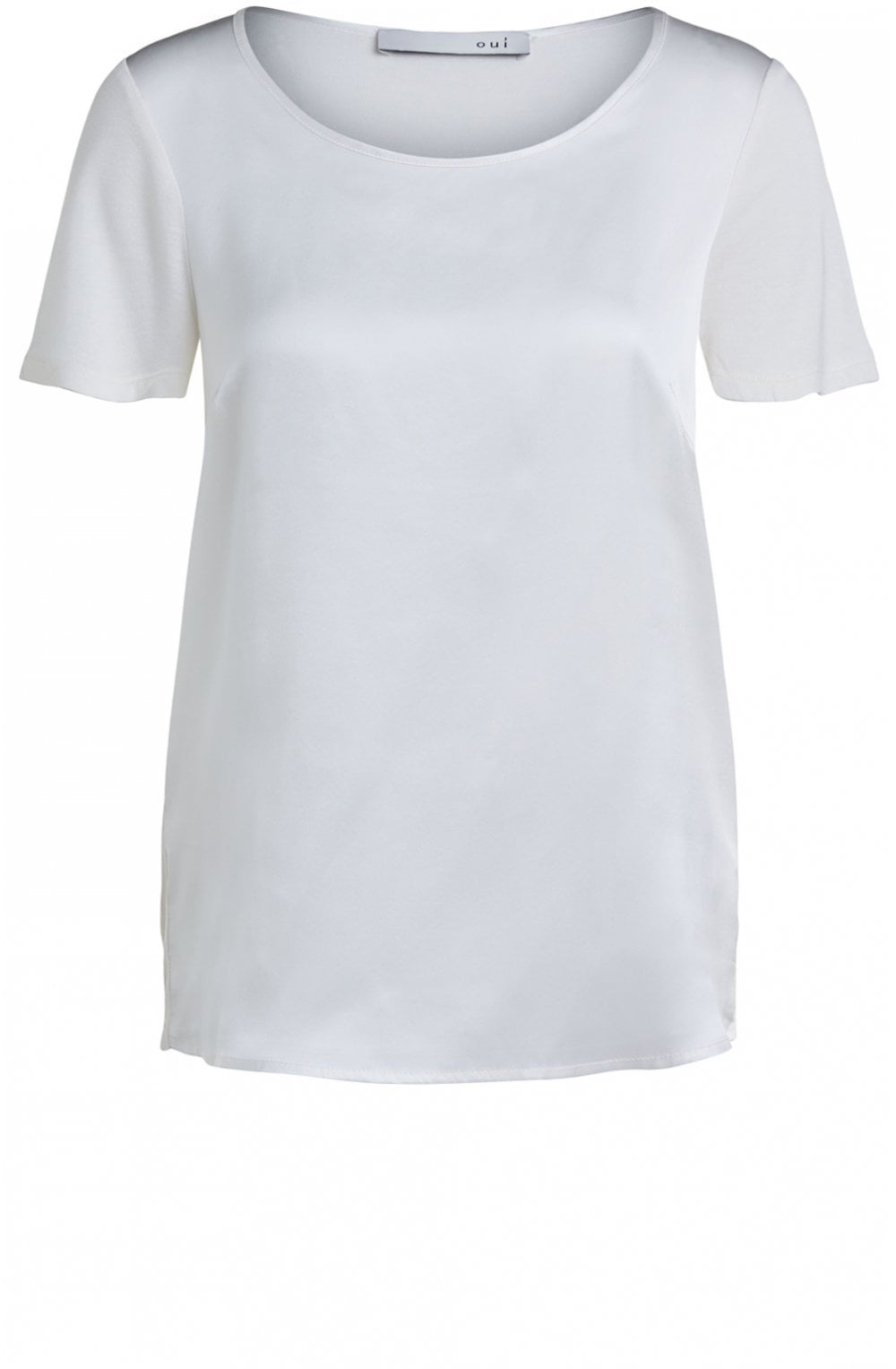 Off White Silky Front Top