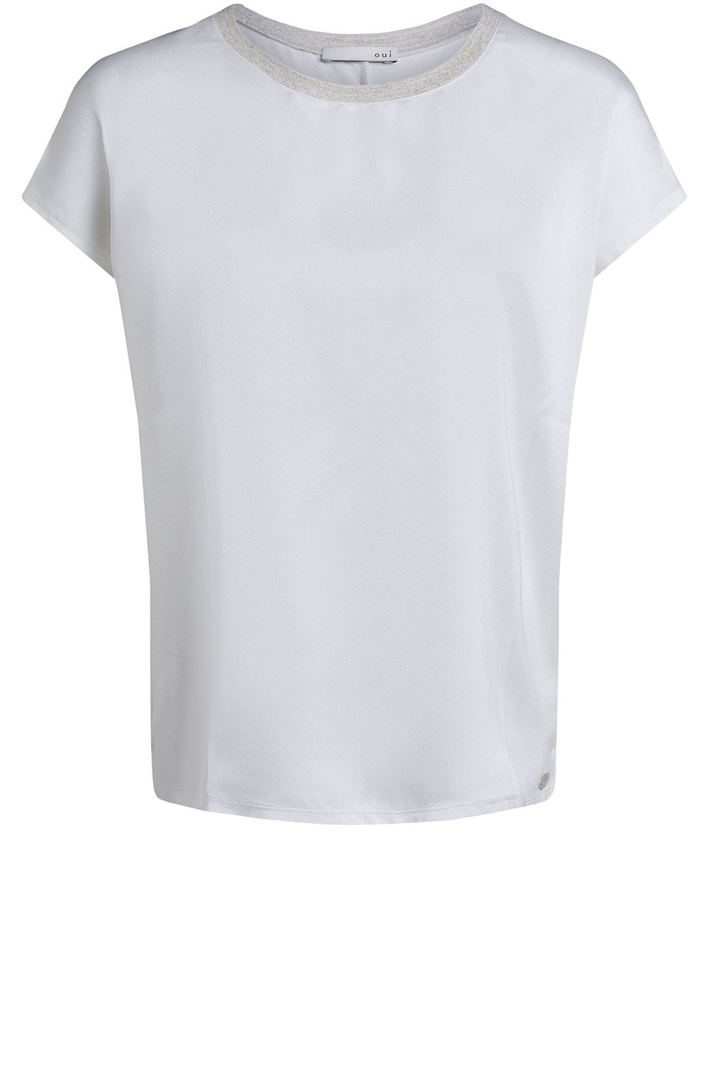 Off White Silky Front Top