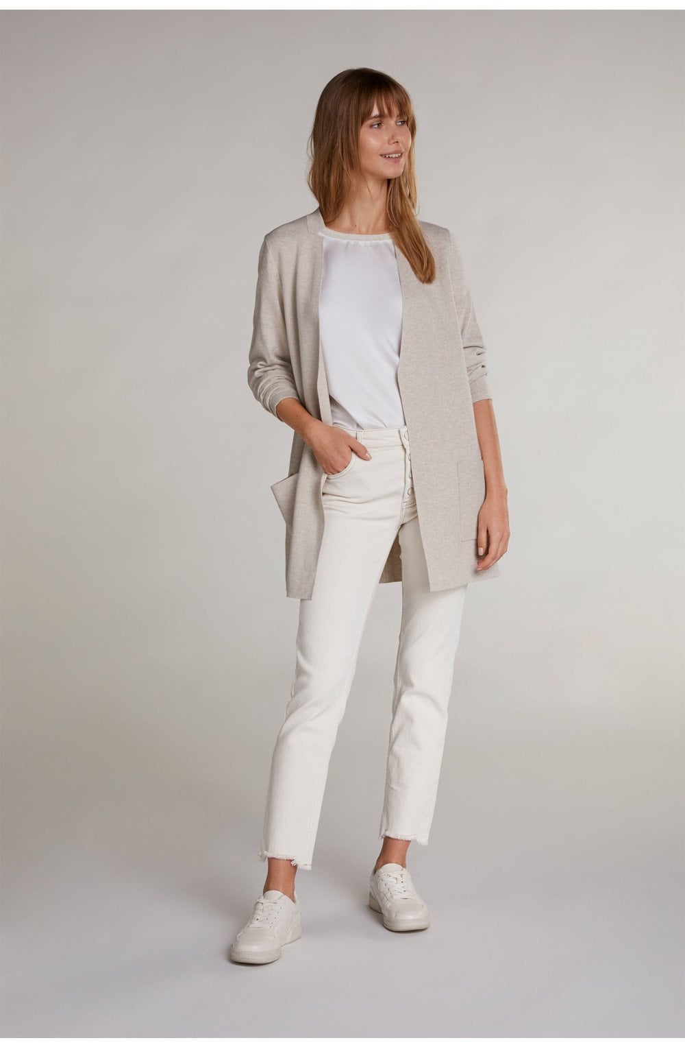 Off White Silky Front Top