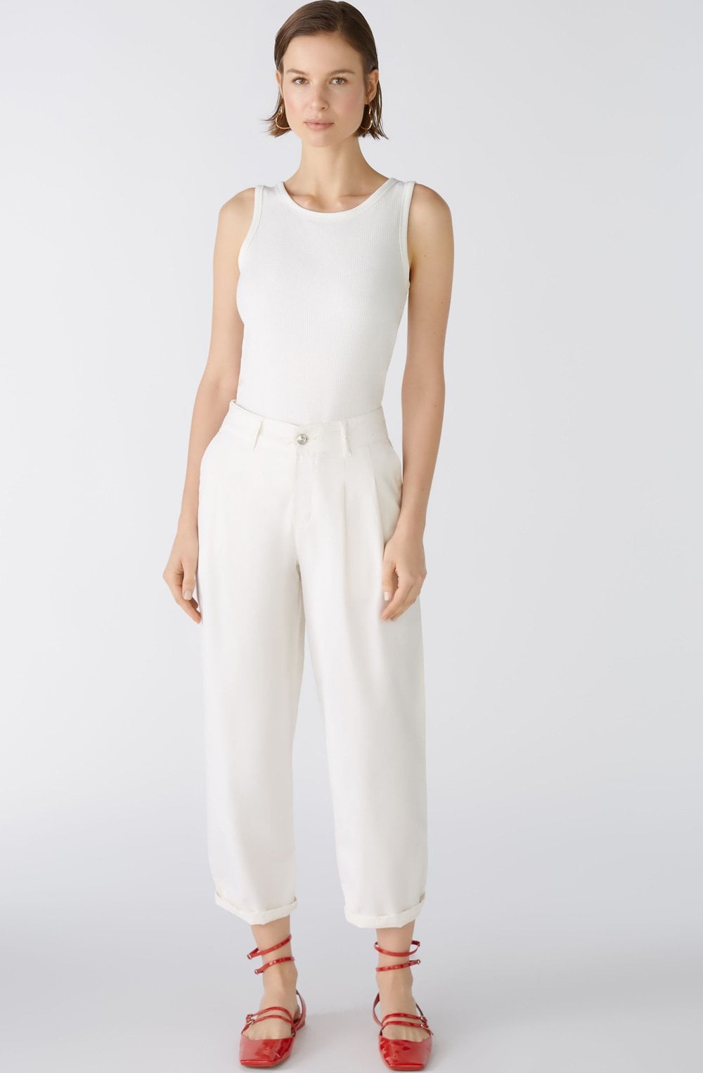 Off White Tapered Relaxed Trousers