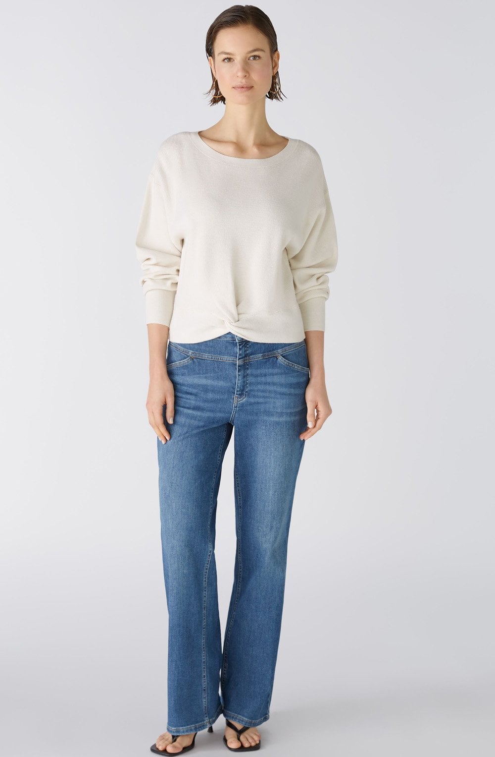 Off White Twisted Hem Sweater