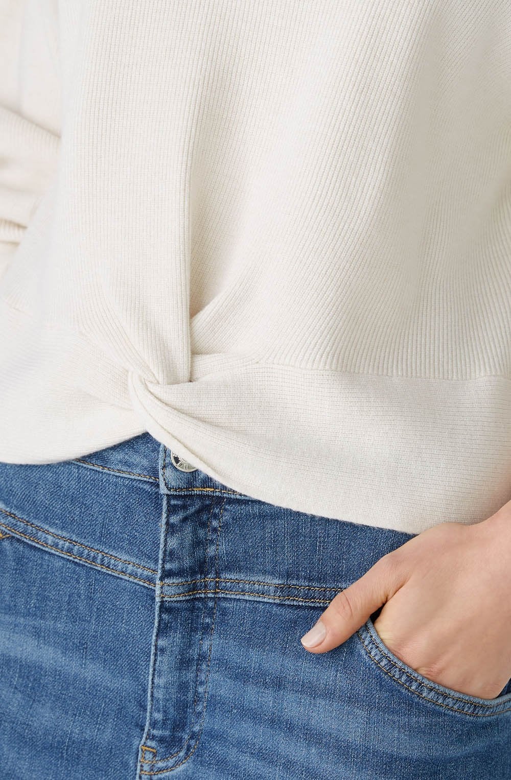 Off White Twisted Hem Sweater