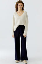 Off White V Neck In Side Out Seam Jumper