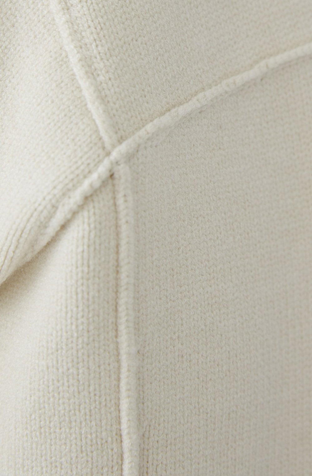 Off White V Neck In Side Out Seam Jumper