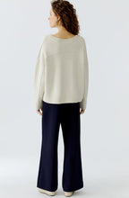 Off White V Neck In Side Out Seam Jumper