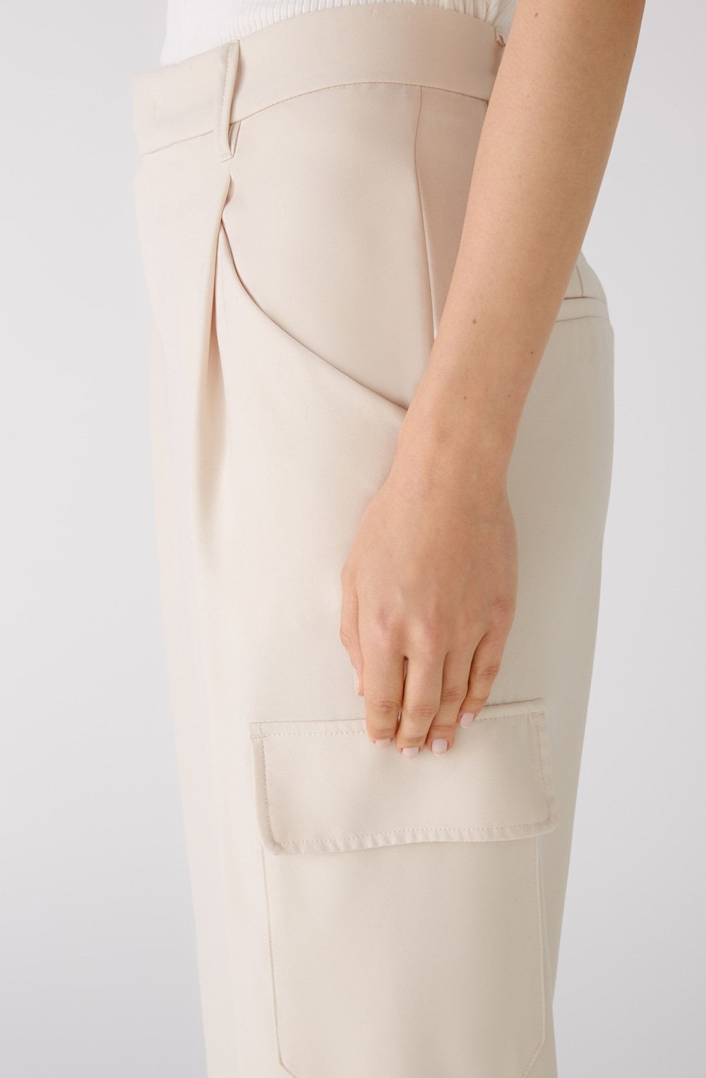 Off White Wide Leg Cargo Trousers