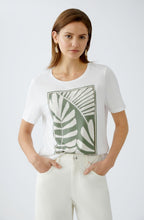 Optic White and Moss Palm Breeze Sparkle T Shirt