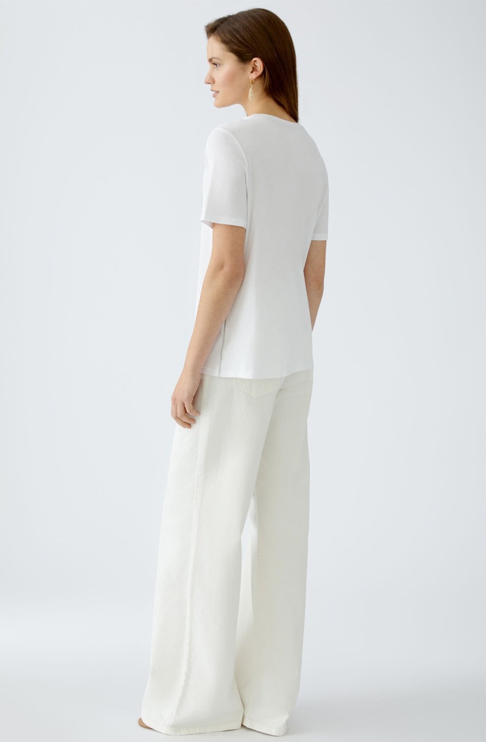 Optic White and Moss Palm Breeze Sparkle T Shirt
