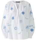 Optic White and Powder Blue Cotton Tunic