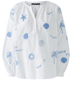 Optic White and Powder Blue Cotton Tunic