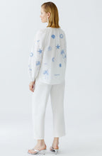 Optic White and Powder Blue Cotton Tunic