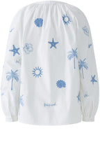 Optic White and Powder Blue Cotton Tunic