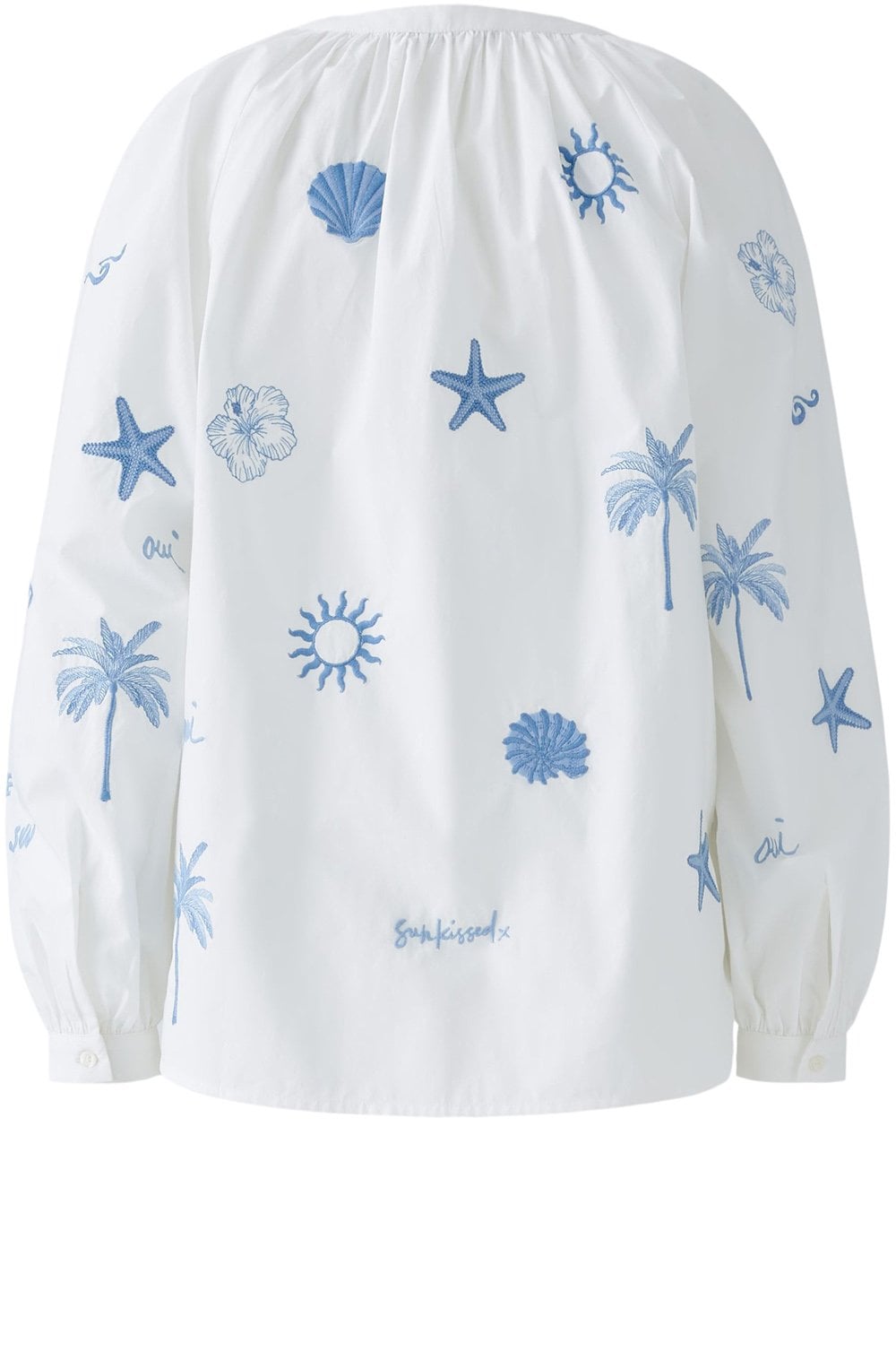 Optic White and Powder Blue Cotton Tunic