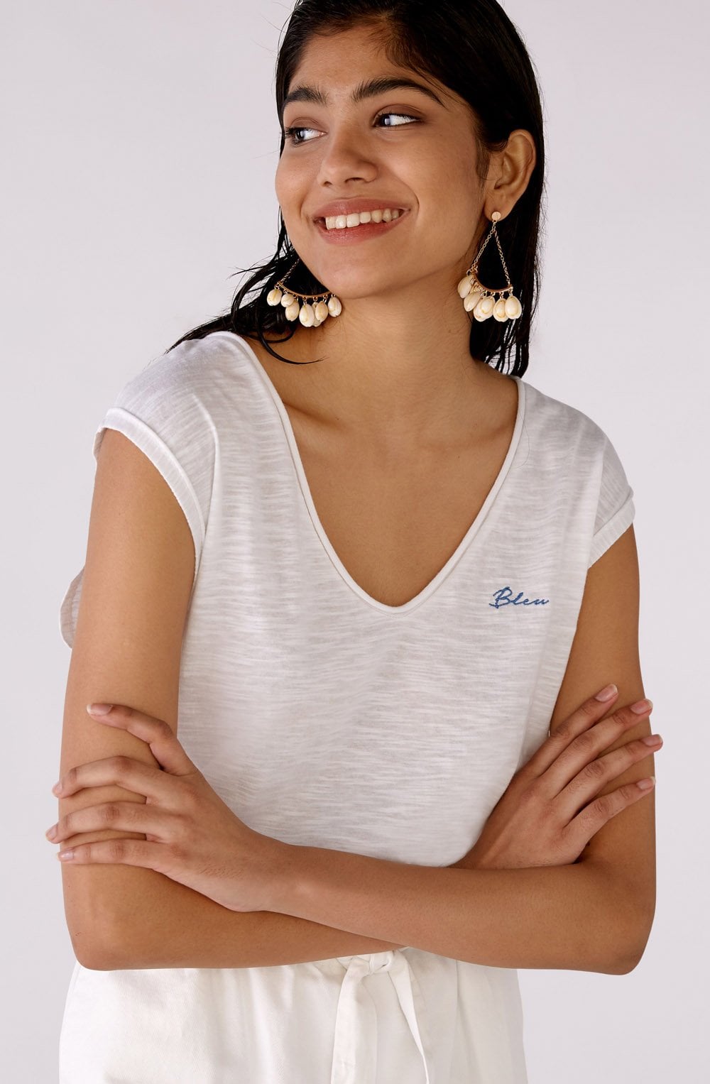Optic White Bleu Sleeveless Top