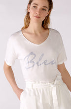 Optic White Bleu Slogan T Shirt