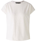 Optic White Broderie Anglaise Stretch T Shirt