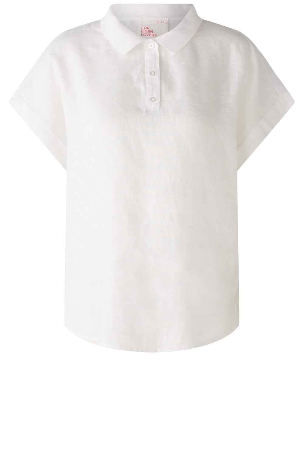 Optic White Collared Linen Top