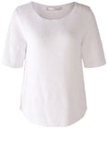 Optic White Fine Knit Short Sleeved Sweater