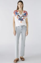 Optic White Floral Motif T Shirt