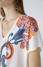 Optic White Floral Motif T Shirt
