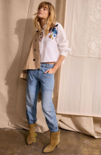 Optic White Floral Sequin Blouse