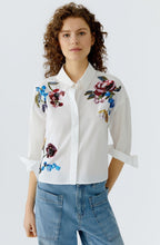 Optic White Floral Sequin Blouse