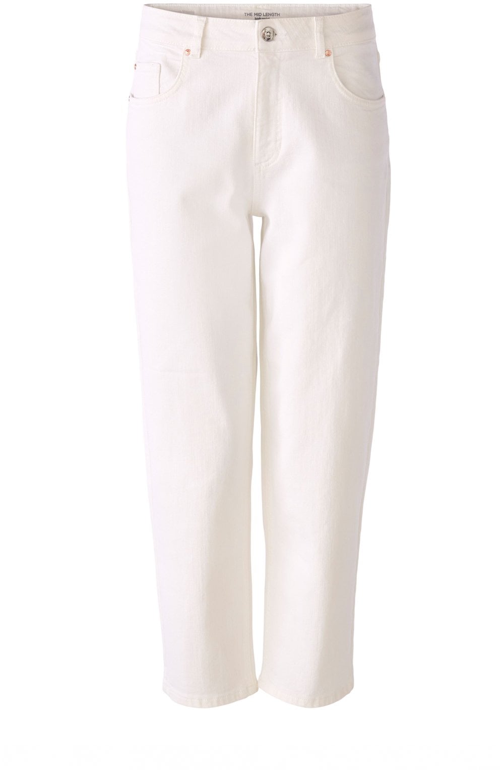 Optic White High Waist Mid Length Jeans