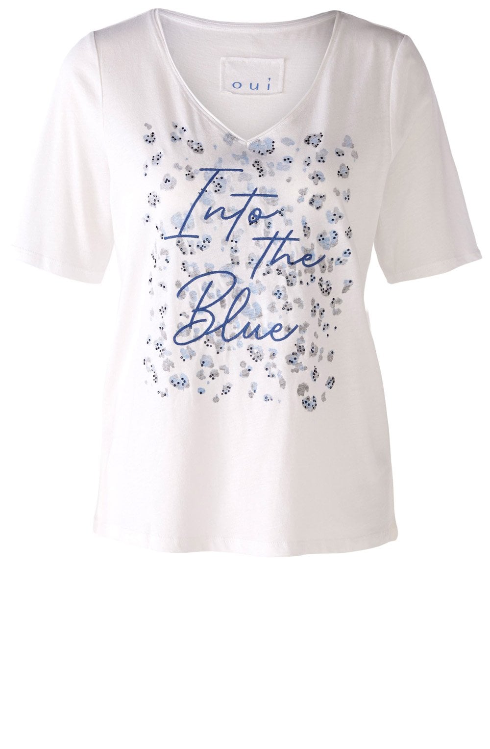 Optic White Into The Blue Diamante T Shirt