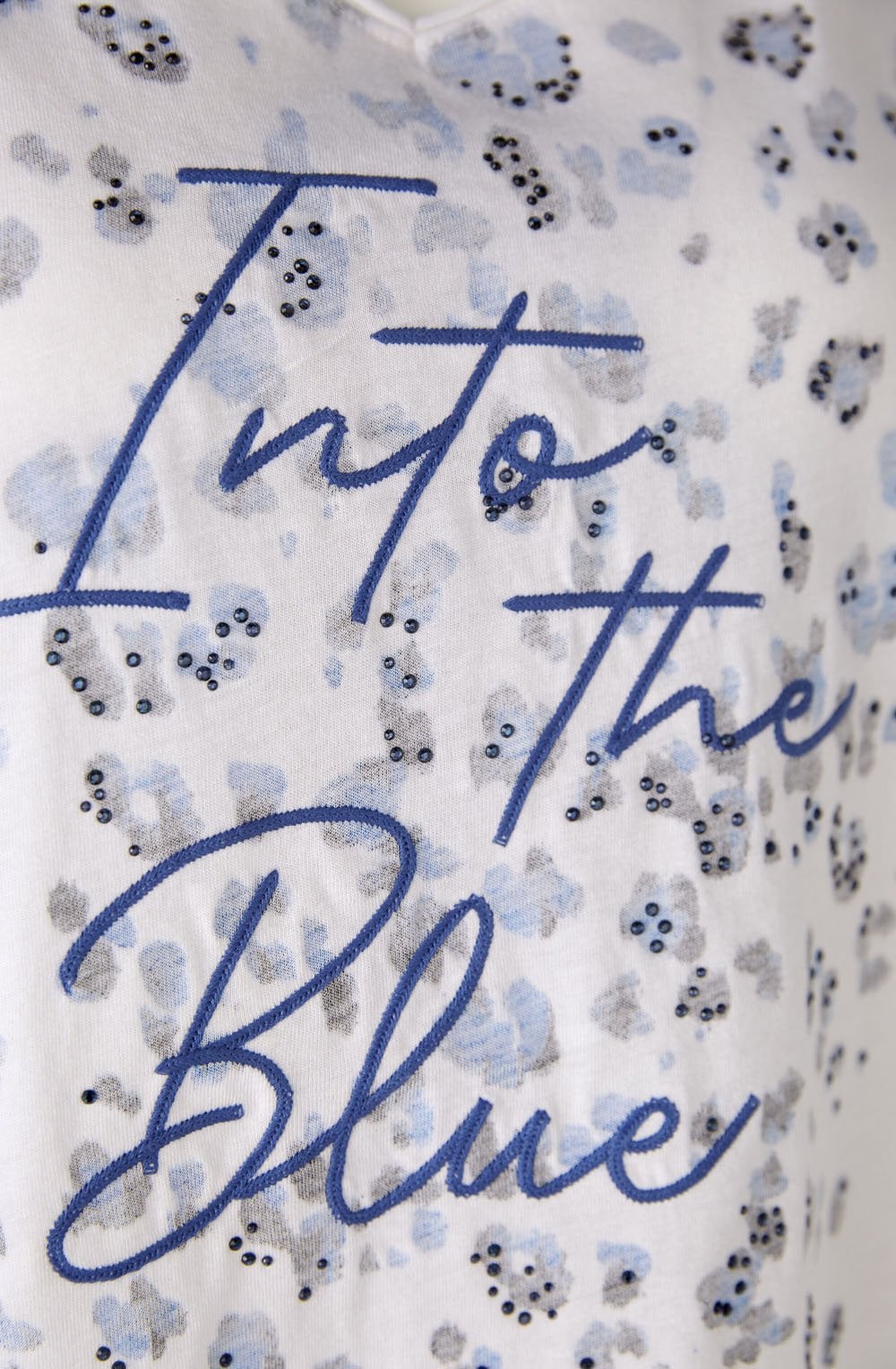 Optic White Into The Blue Diamante T Shirt
