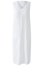 Optic White Jersey Back Linen Dress