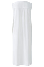 Optic White Jersey Back Linen Dress