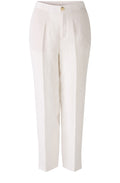 Optic White Linen Cropped Trousers