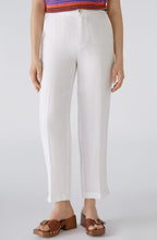 Optic White Linen Cropped Trousers
