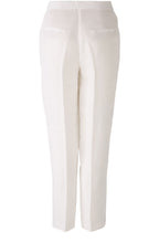 Optic White Linen Cropped Trousers