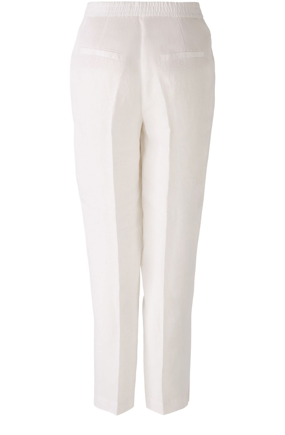Optic White Linen Cropped Trousers