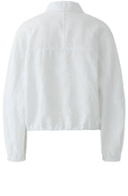 Optic White Linen Drawstring Hem Jacket