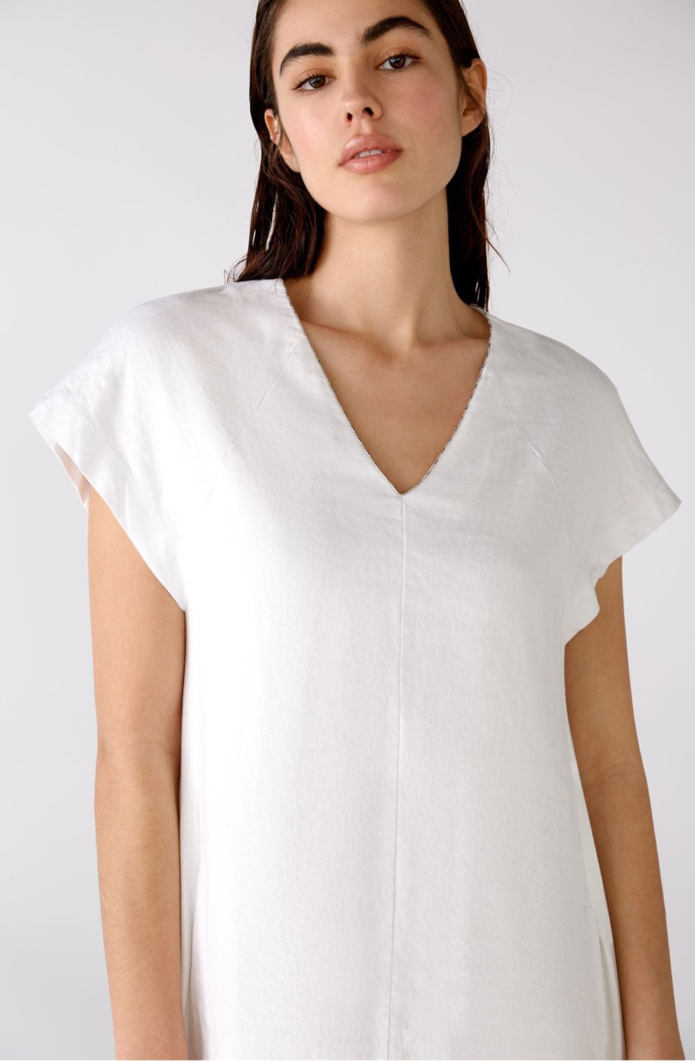 Optic White Linen Dress