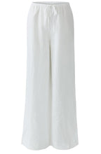 Optic White Linen Wide Leg Trousers