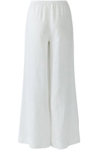 Optic White Linen Wide Leg Trousers