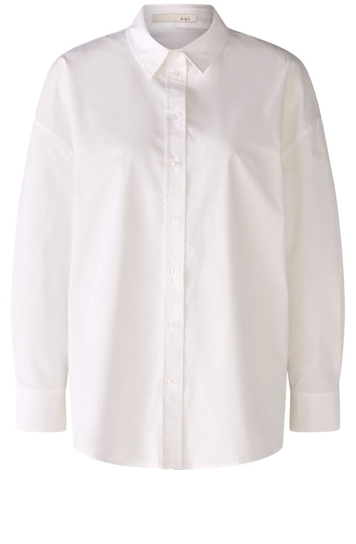 Optic White Long Line Classic Shirt