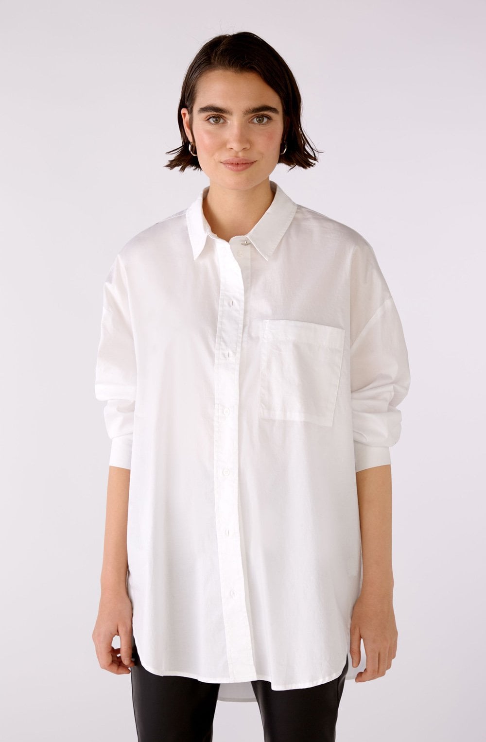 Optic White Long Line Shirt
