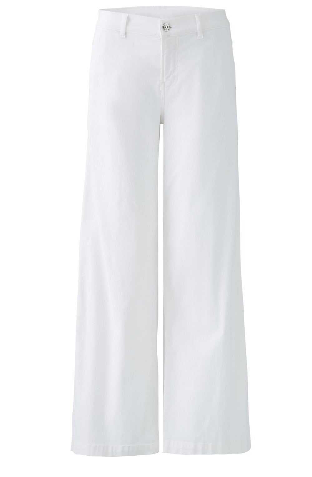 Optic White Mid Rise Wide Leg Jeans